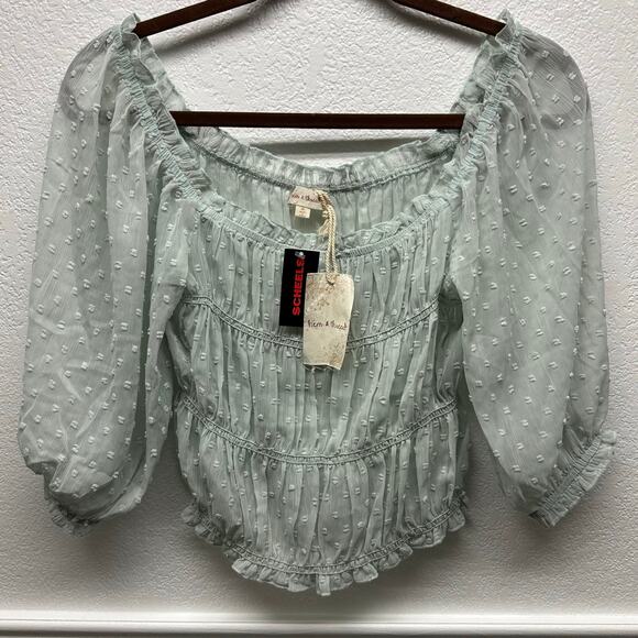 NWT, Hem & Thread Women’s Or Teen’s Mint Top Balloon Sleeves Sz Medium, K647 - Picture 9 of 9